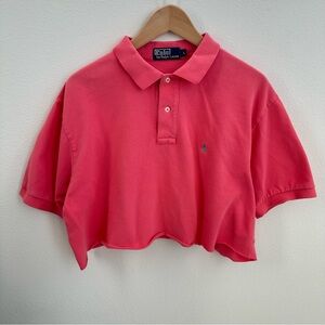 Ralph Lauren pink cropped polo shirt